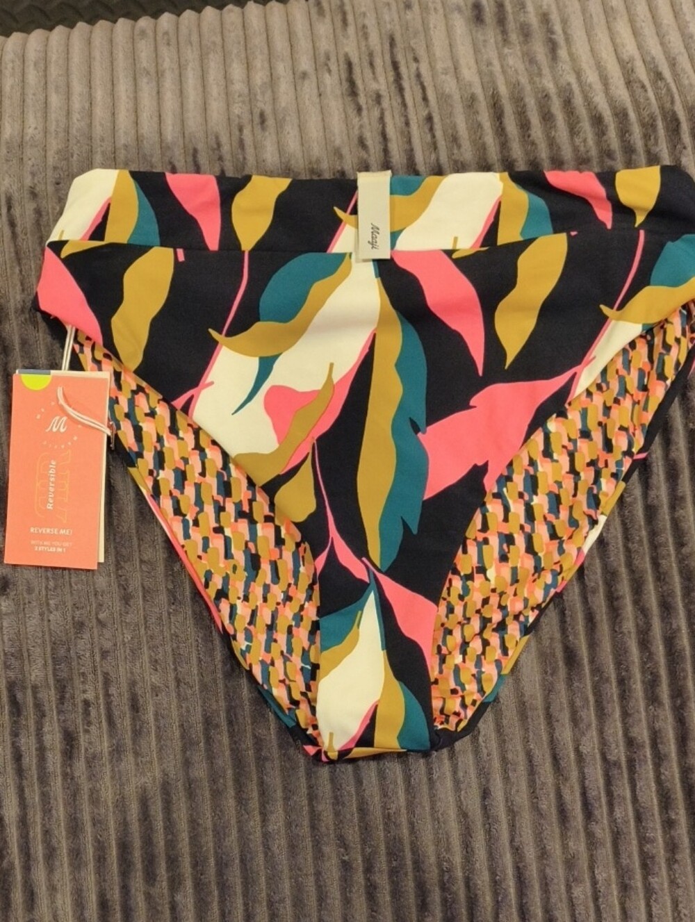 Maaji Reversible Bikini Bottom in Black, Pink, Teal, Mustard, Cream